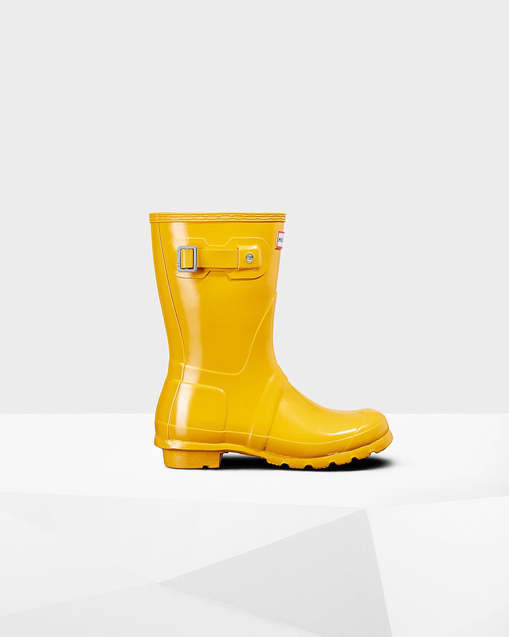 Womens Hunter Short Rain Boots Yellow - Original Gloss - 2951376-PA